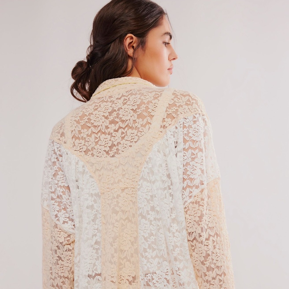 Free People Lace Blouse cream and white NWT